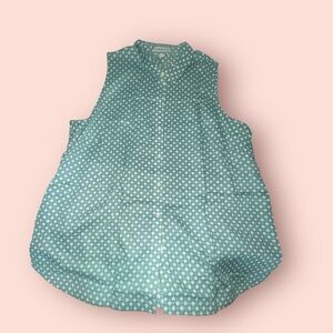 Coldwater Creek Kids Sleeveless Teal Patterned Shirt